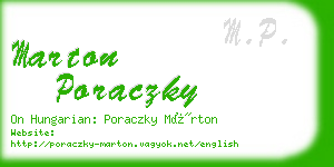 marton poraczky business card